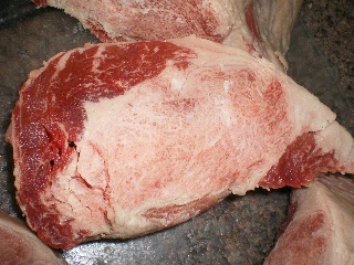 Muscular steatosis in ribeye steak
