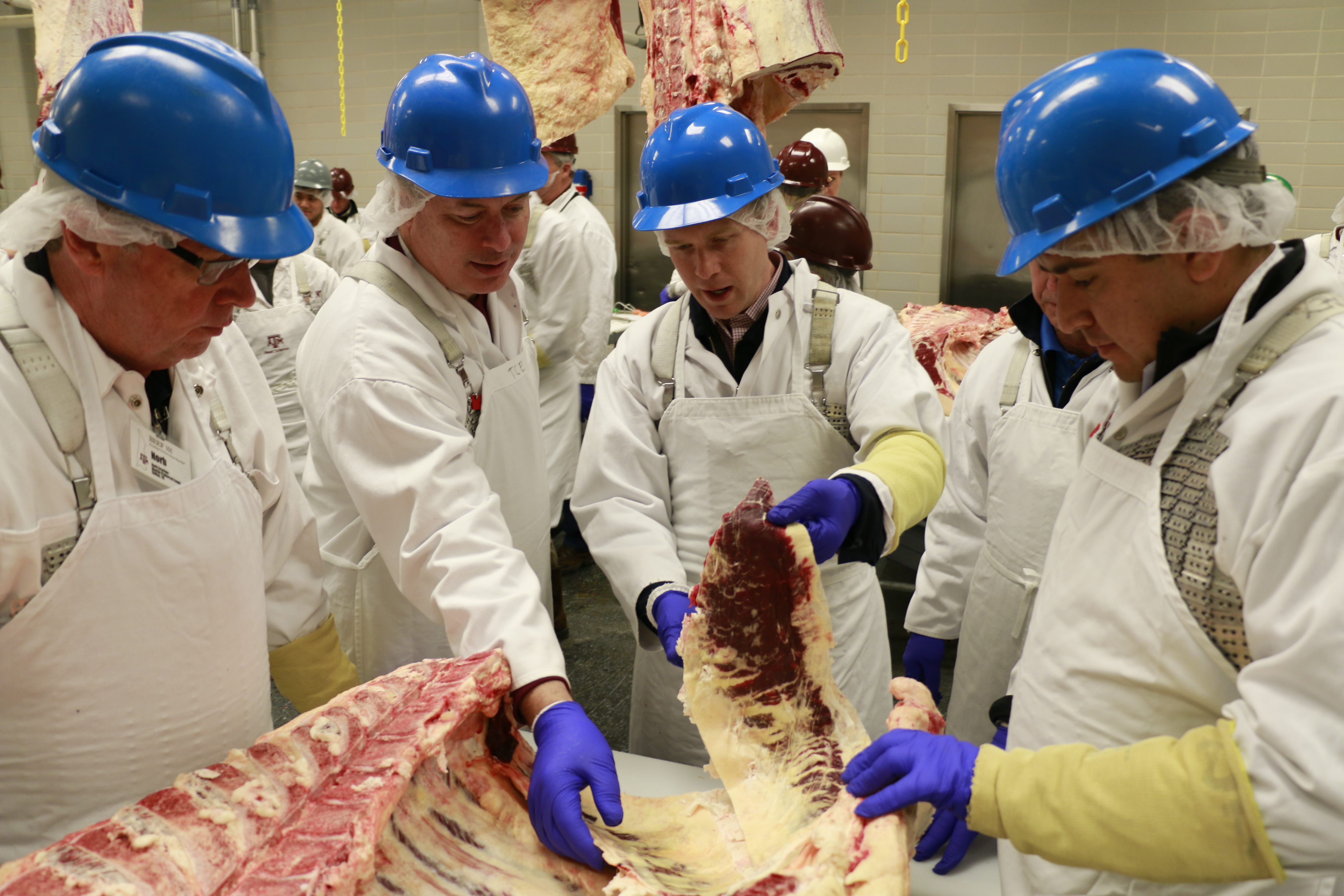 Participants discussing beef skirts