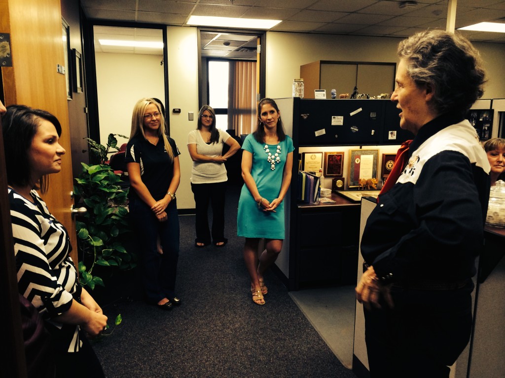 Dr. Grandin visiting undergraduate advisors