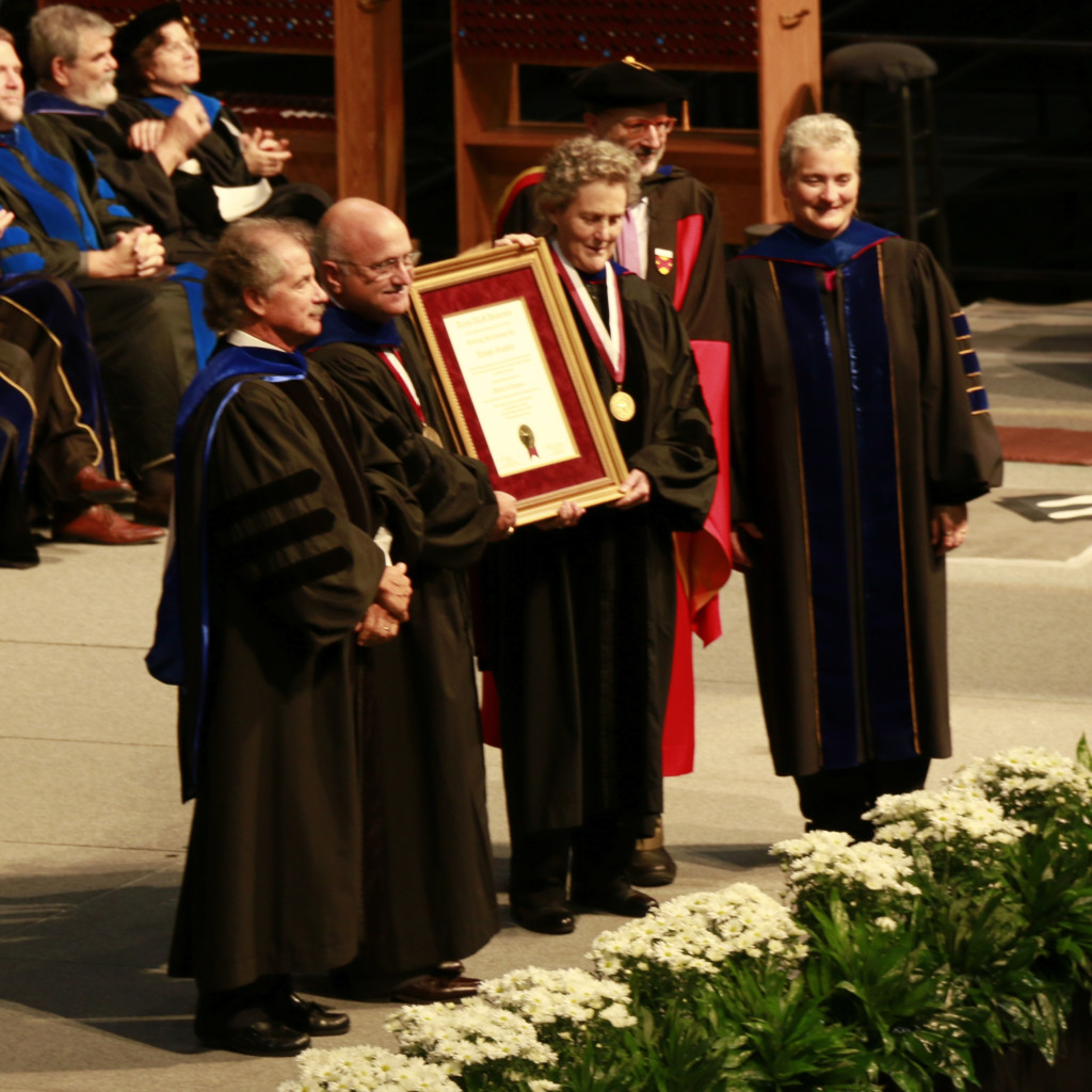 Dr. Grandin receiving honorary degree