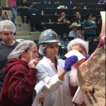 Emily Mahalitc demonstrating beef carcass grading