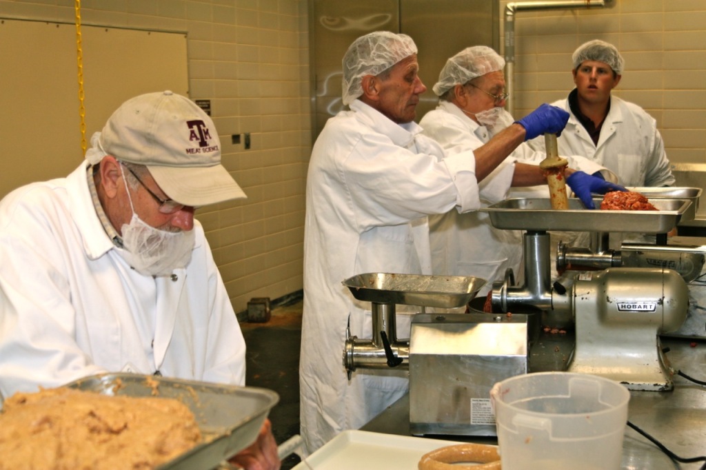 Participants making sausage
