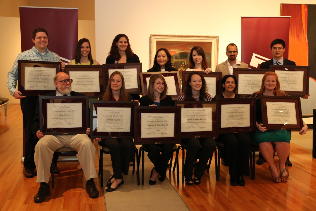 Recipients of Association of Former Students Graduate Student Awards for Excellence in Teaching and Research