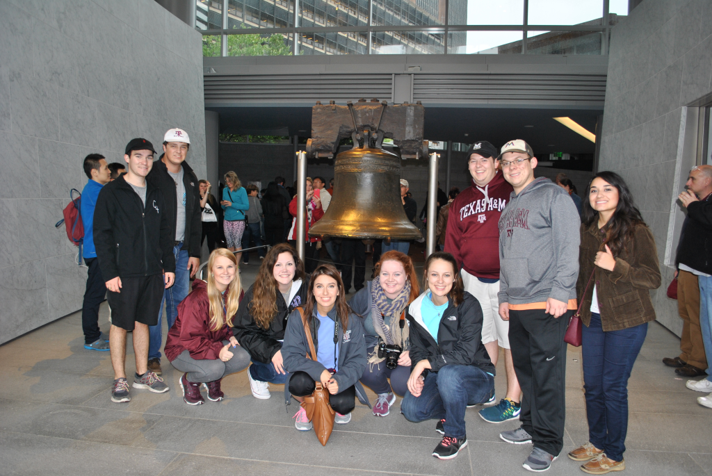 Meat judging team and Liberty Bell