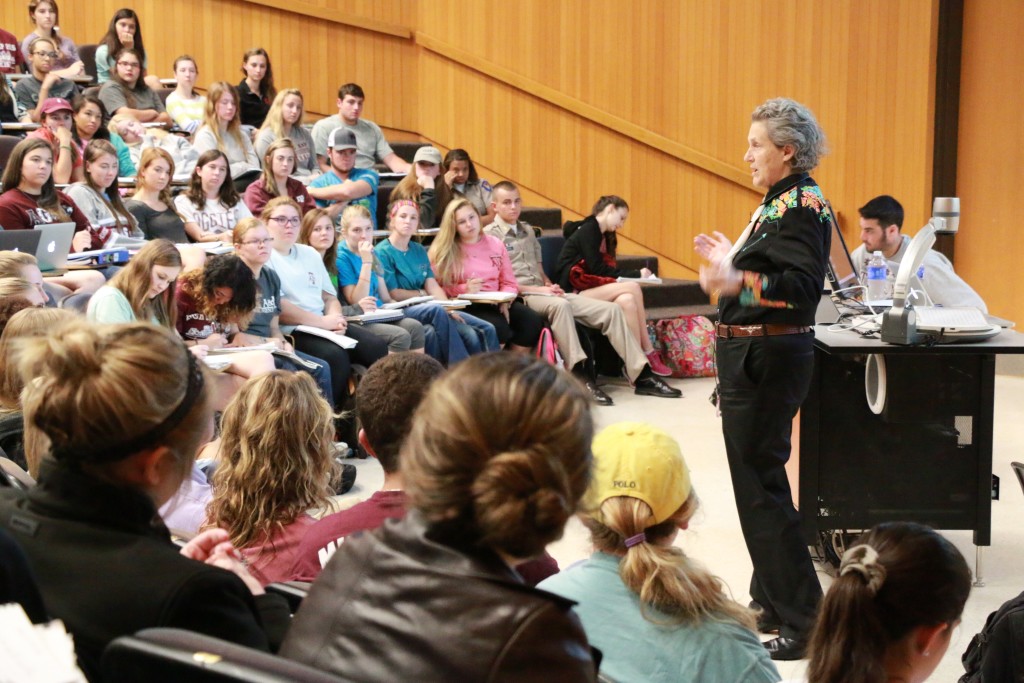 Dr. Temple Grandin lecturing in ANSC 107