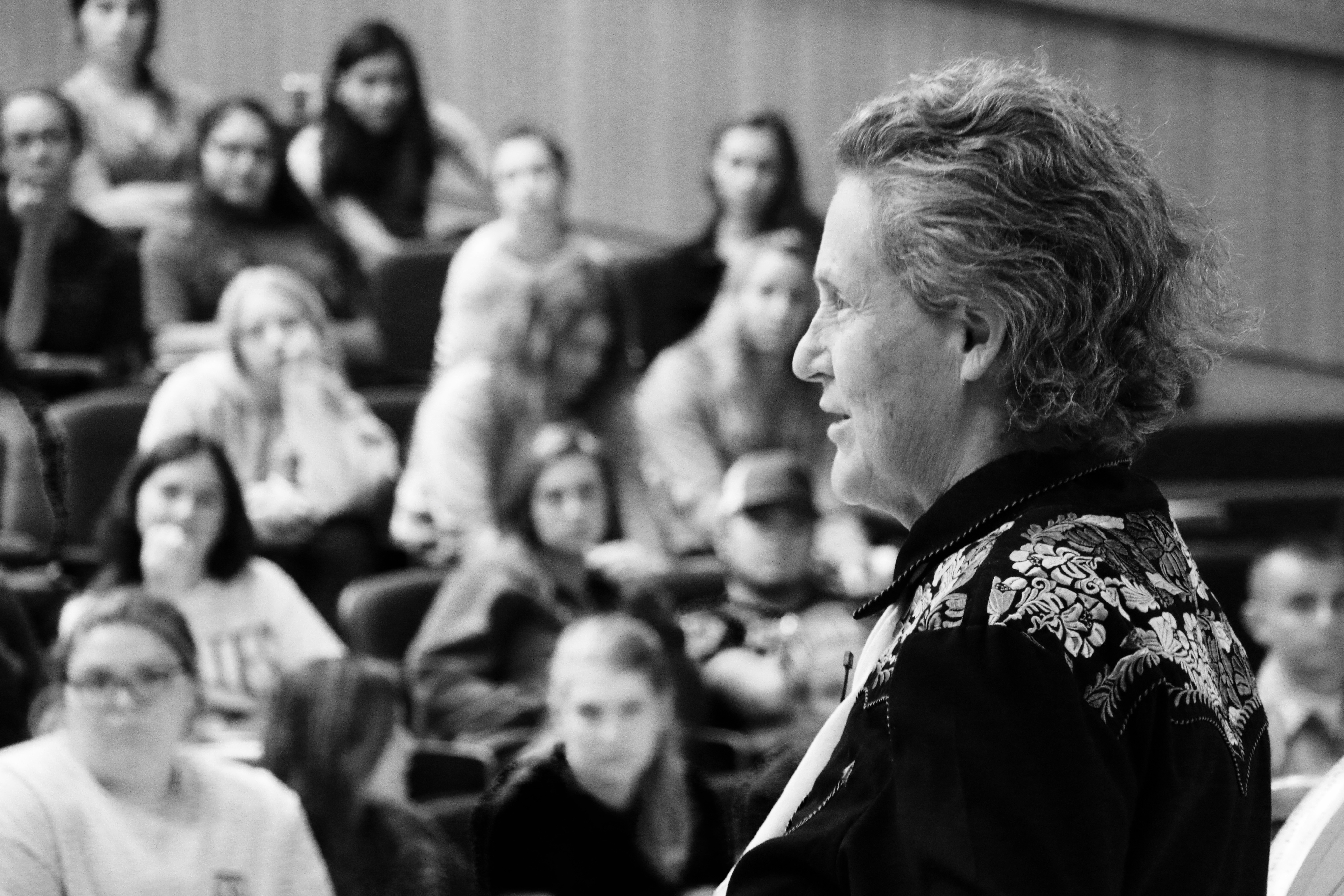 Dr. Temple Grandin lecturing in ANSC 107