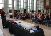 Davey Griffin addressing the Aggie Mom Camp participants