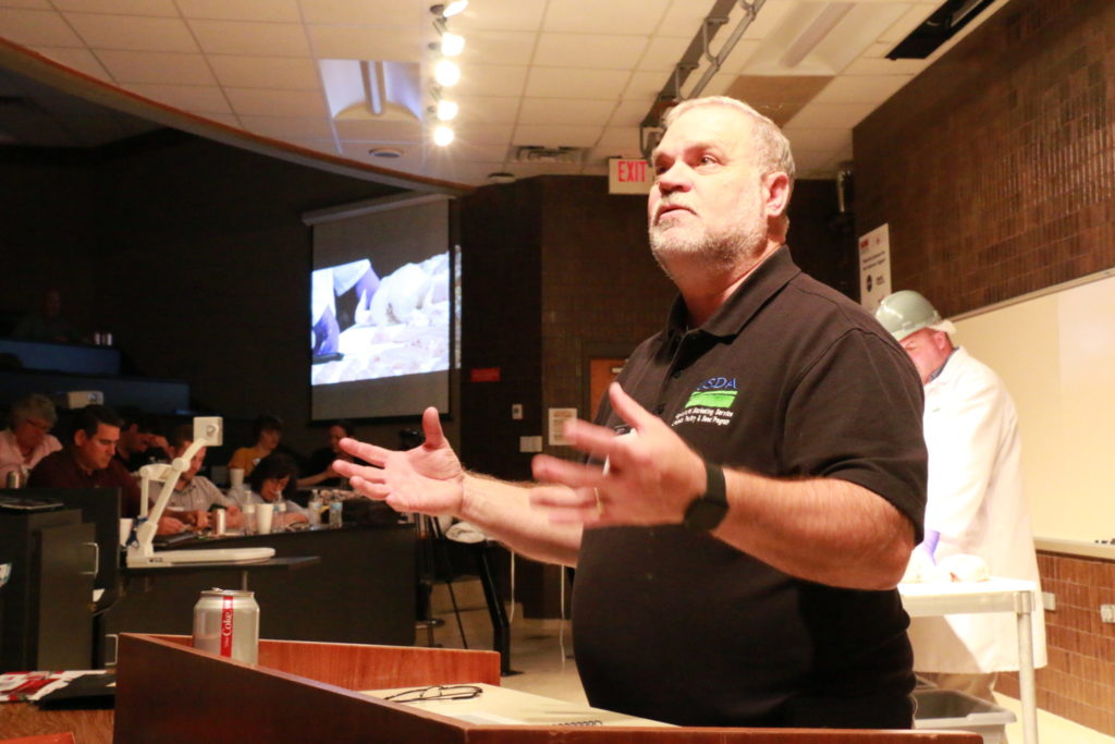 Richard Lawson talking about poultry grading standards at the NAMI Center of the Plate Training