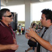 Davey Griffin getting fielding questions from a guy. 